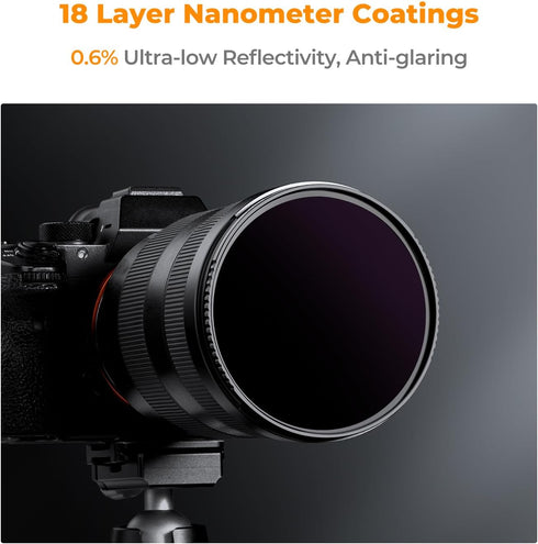 K&F Concept 67mm ND100000 Camera Lens Filter, 16.6-Stops Fixed Neutral Density Filter with Multi-Layer Coatings