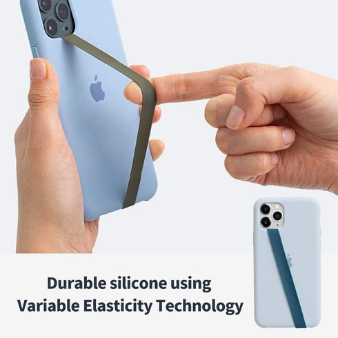 Sinjimoru Silicone Stretching Strap as Phone Grip Holder, Slim Grip Tape for iPhone Case, Secure Phone Strap as Cell Phone Holder. Sinji Loop Lavender