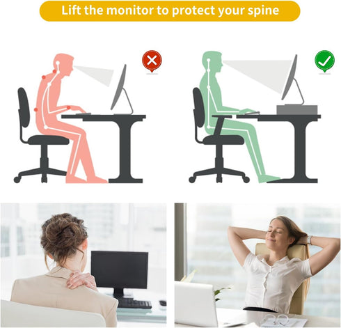 gianotter Monitor Stand with Drawer and Pen Holder, 2-Tier Blue Desk Accessories, Ideal for Office Supplies