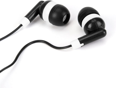 Earbuds Bulk 100 Packs Black Headphones, Wired Earphones Individually Bagged for Classrooms, School, Hospital