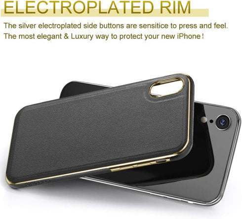 LOHASIC Leather Case for iPhone XR - Luxury Slim Flexible Soft Full Body Grip Bumper Shockproof Protective Cover