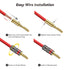 Speaker Banana Plugs (12 Pcs, 6 Pairs), 24K Gold Plated Connectors for Speaker Wire, Pin Plug Closed Dual Screw Type