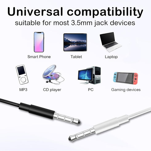 Generic 2 Packs 3.5mm Wired Earbuds with Microphone & Volume Control, Noise Isolating in-Ear Headphones, Universal