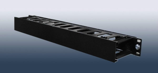 Raising Electronics 1U Horizontal Rack Mount Cable Management Unit with Panel, Plastic 19" Rack Mount