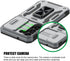 Samsung Galaxy S23 Case, Gray Shockproof Phone Case with Sliding Camera Cover & Rotatable Ring Holder + Screen Protector