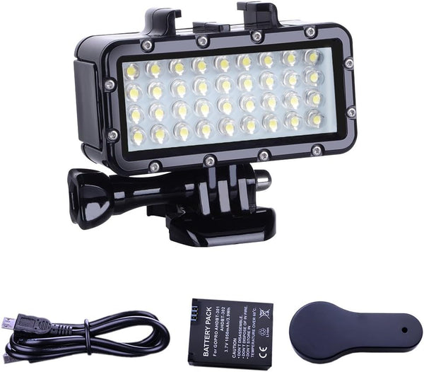 Suptig High Power Dimmable Waterproof LED Diving Light, 147ft for Gopro Hero 13/12/11/10/9/8/7/6/5/4/3+ Action Cam