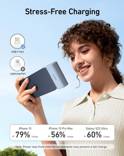 Anker Nano Power Bank with Built-in Foldable USB-C Connector, 5,000mAh Portable Charger 22.5W for iPhone 15 Series
