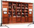 DULUDA 7x5 FT Brown Bookshelf Backdrop Library Modern Bookcase Office Backdrop Video Recording Internal Conference Room