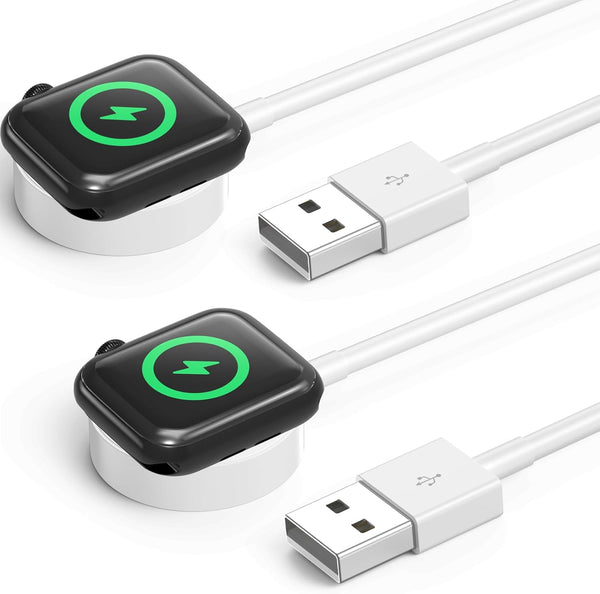 2Pack Upgraded Apple Watch Charger, Magnetic Wireless iWatch Fast Charging Cordless Cable 3.3FT
