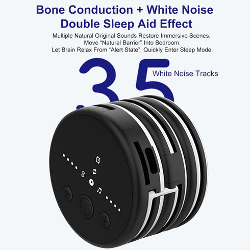 Gugxiom Foldable Bone Conduction Music Box for Sleep, Wireless Bluetooth Speaker with White Noise & Timer, Portable
