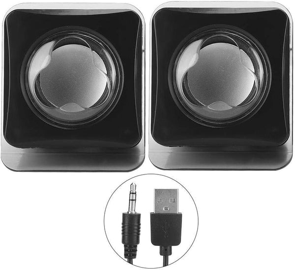 Computer Speakers for Desktop PC, Laptop, Mac, USB 2.0 Mini Wired Combination Speaker, Dual Stereo with Volume Control.