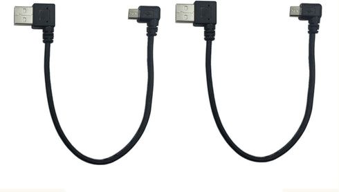 CERRXIAN 9Inch Micro USB Cable Combo, Right Angle Micro USB to USB 2.0 Type A, 2-Pack, Black
