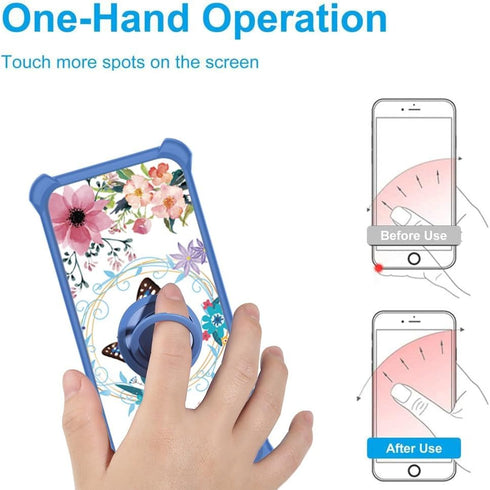 jioeuinly BLU G53 Case Compatible with Pinwheel Genesis 1, with Tempered Glass Screen Protector, Ring Support, Luminous