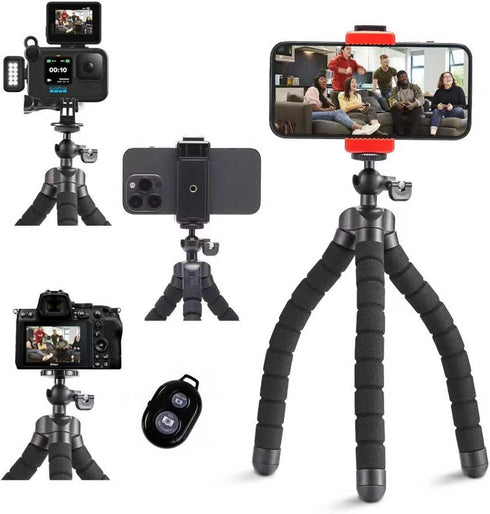 Aitteel Octopus Phone Holder Portable Flexible Cell Phone Tripod, Mini Travel Camera Stand,