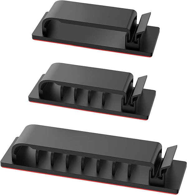 Cable Management Clips, 20Pcs Wire Organizers for TV PC Ethernet Cable Holder for Home Office (Black)