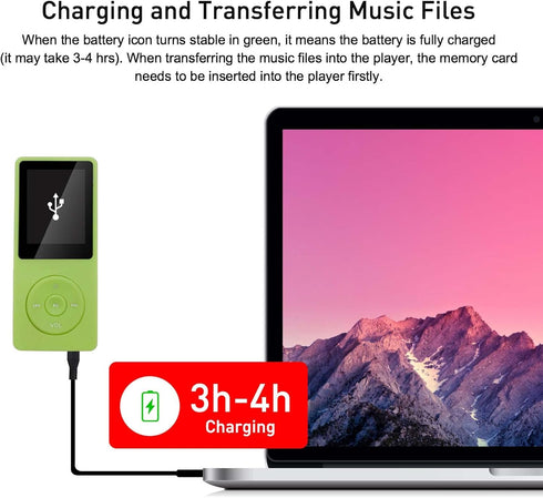 MP3 Player 32GB with Speaker, Portable Mini Green Music Player, Support Voice Recorder, E-Book, 1.8 inch HD Screen