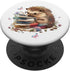 Cute Book Nerd Hedgehog Butterfly Flowers Girls Reading PopSockets Standard PopGrip
