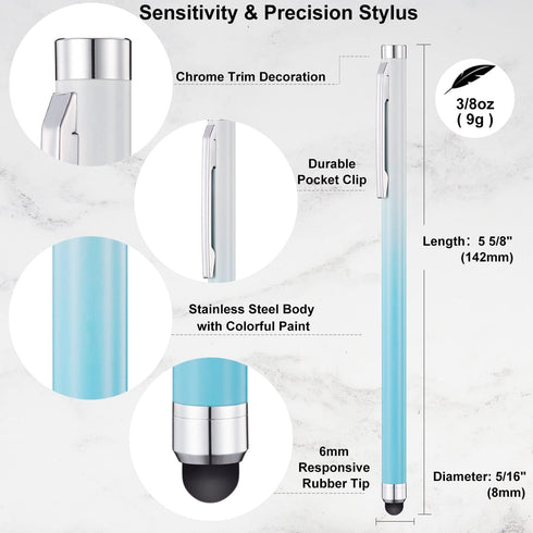 LINFANC 12 Pack, Stylus Pens for Touch Screens High Sensitivity and Precision Capacitive Stylus Pens for iPad, Tablets