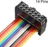 uxcell IDC Rainbow Wire Flat Ribbon Cable, 14P D-type FC/FC Connector, 1m Length