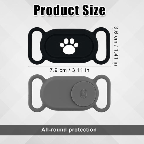 for Samsung Galaxy SmartTag2 Dog Collar Holders, 2pcs Waterproof Anti-Loss Protective Cover Sleeve for Pet Dog Cat Collar Silicone Case for Galaxy Smart Tag 2 Tracker Accessories