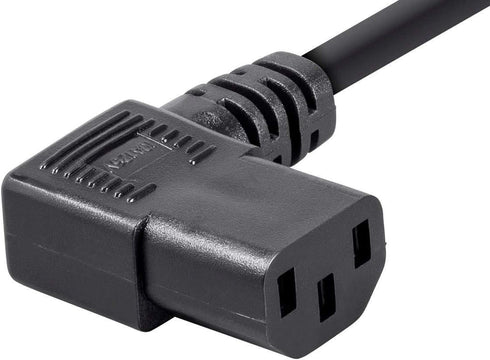 Monoprice 6ft 14AWG Right Angle Power Cord Cable w/ 3 Conductor PC Power Connector Socket (C13/5-15P), Black