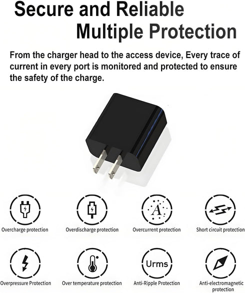 USB Wall Charger 5V 2A Power Adapter, Universal Travel Charger USB Plug for Samsung, iPhone, iPad, Moto, LG, HTC, Tablet