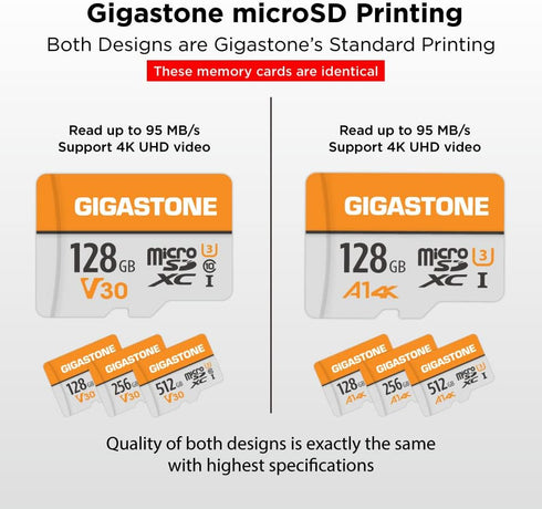 GIGASTONE 128GB Micro SD Card, 4K Video Pro, for GoPro, Surveillance, Action Camera, Drone, 95MB/s UHS-I V30