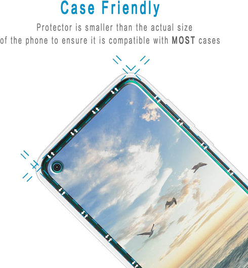 HPTech (2-Pack) Compatible for Moto G Power 2021 Tempered Glass Screen Protector, 9H Hardness, HD Clear Case Friendly