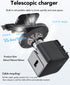 Retractable Wall Charger, 35W PD Fast USB Charger Block with Retractable Lightning Cables for iPhone, Portable Charger