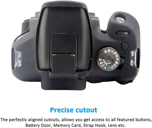 Camera Case for Canon EOS Rebel T6 T7 T5, Anti-Scratch Soft Silicone Protective Cover for Canon EOS 1500D Rebel T7 /