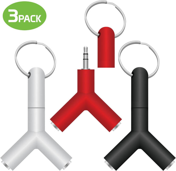 Cellet 3 Pack 3.5mm Stereo Audio Splitter, Headphone Splitter to Share Sound with Multiple Devices