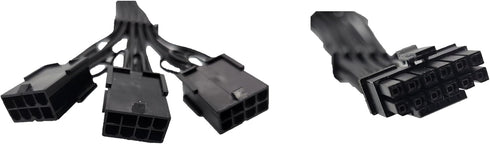 Premium Sleeved 12VHPWR PCI-e 5.0 16Pin to Triple 8-Pin GPU Power Extension Cable (F04-303BK)