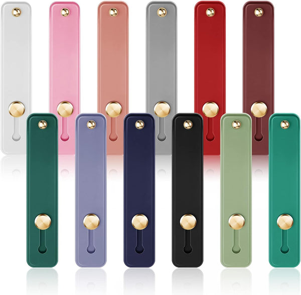 Weewooday 12 Pieces Phone Grip Strap, Telescopic Finger Strap Holder for Smartphone Tablets (Soft Colors)
