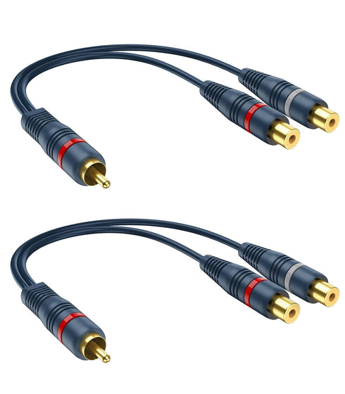 RCA Splitter 1 Male 2 Female 2 Pack, RCA Y Splitter Cable