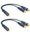 RCA Splitter 1 Male 2 Female 2 Pack, RCA Y Splitter Cable