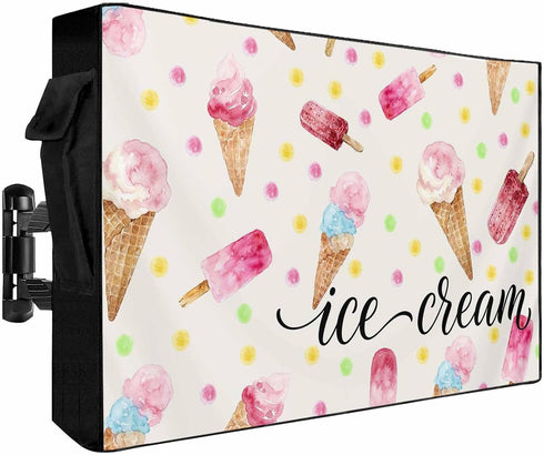 LBCASA Ice Cream Outdoor TV Cover 30 to 32 Inch Weatherproof, Summer Pink