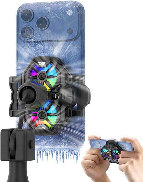 darkFlash Dual Core Phone Cooler with Clip, Cell Phone Fan with Screw,
