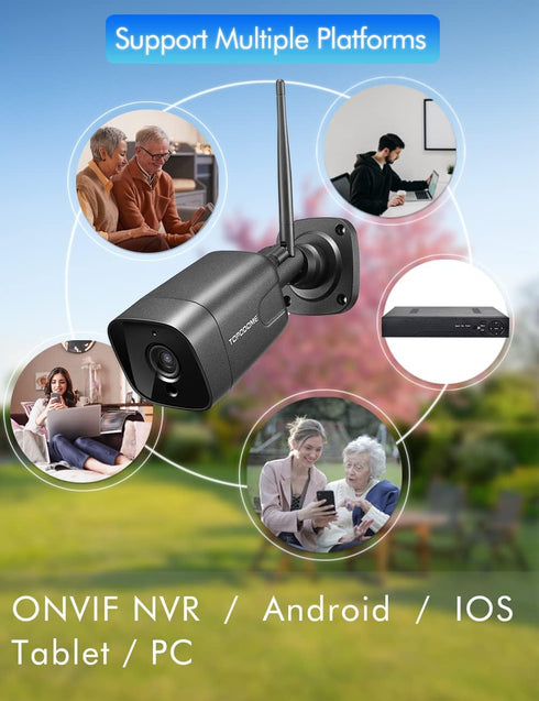 RTSP WiFi Bullet Camera Outdoor for Home Security - 1080P IP Surveillance, 65ft Night Vision, Humanoid Detection