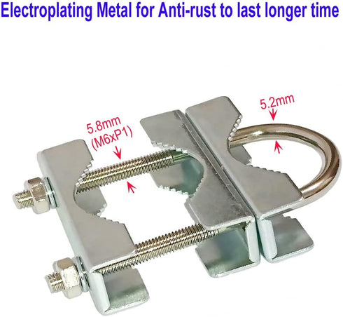 UngSung 2 Sets Double Antenna Mast Clamp V Jaw Block with U Bolts Anti-Rust Finished for TV CB Ham Antenna