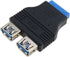 E-outstanding 20 Pin USB 3.0 Header Female to Dual USB 3.0 Female Splitter Adapter for Motherboard Extension