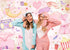 Mocsicka Sleepover Party Backdrop Slumber Party Supplies for Girls Pink Pajamas Girls Night Decorations Sleepover Spa