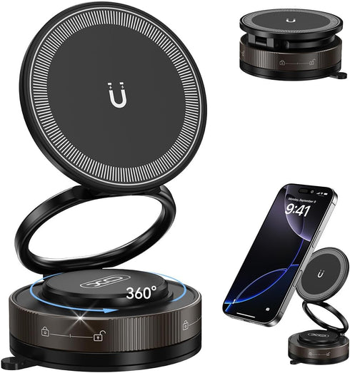 XO Simple is Beauty Nano Gel Car Phone Holder, 360Rotation Adjustable Magnetic Cellphone Mount Foldable Car