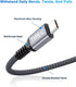 Elebase USB Type C to C 100W Cable 10FT with USB Adapter,Fast Charging PD Charger Cord for iPhone 15 Pro Max Plus,Samsung Galaxy S23 S24,Car Play,MacBook Mac,iPad 9 10,Z Flip Fold 4 5,Ultra,A53 A54 by Elebase