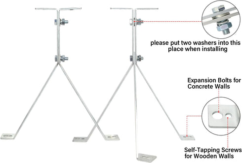 XRDS-RF Antenna Wall Mount 12 Inch Heavy-Duty Stand Off Bracket, Windproof Antenna Mounting (2-Leg + 3-Leg)