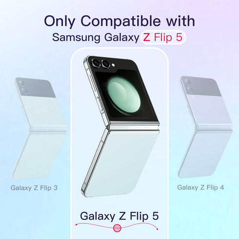 JETech Magnetic Case for Samsung Galaxy Z Flip 5 Compatible with MagSafe Accessories, Transparent Hard PC Protective Phone Cover, Anti-Scratch (Clear)
