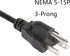 CERRXIAN 4.92FT 18AWG 3 5-15P 90 320 C13 10A/125V, Left Angle Prong Computer Power Cord, NEMA to Degree IEC Monitor TV