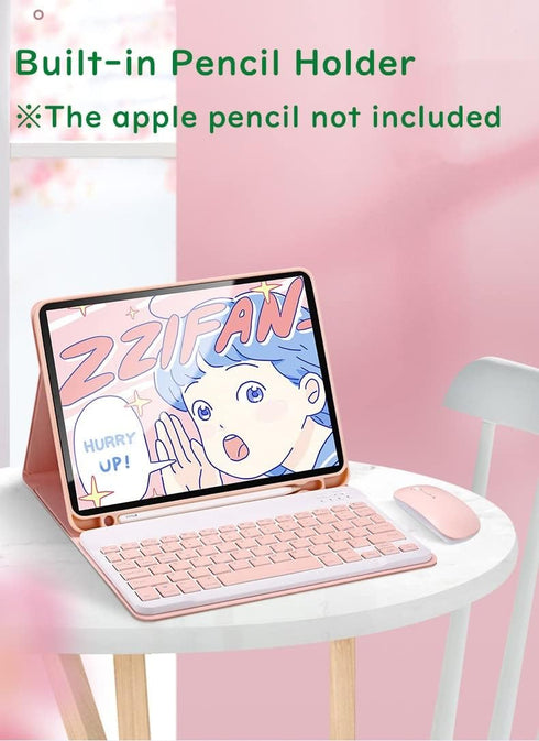 iPad 10th Generation Keyboard Case with Mouse, Cute Detachable Wireless Bluetooth Cover for 10.9 inch iPad 2022
