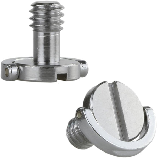 Haoge 1/4"-20 D-Ring Stainless Steel Mounting Fixing Screw for Quick Release Plate, Camera Tripod Monopod (Pack of 2)