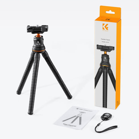 K&F Concept Mini Tripod Stand, Flexible Camera Tripod with Bluetooth Remote, Compatible with Smartphone/Canon Nikon
