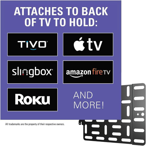 Sanus SASP1-B1 Streaming Media Player Mounting Bracket Hides Most Small Devices Up to 3 lbs. Behind Your TV - Apple TV